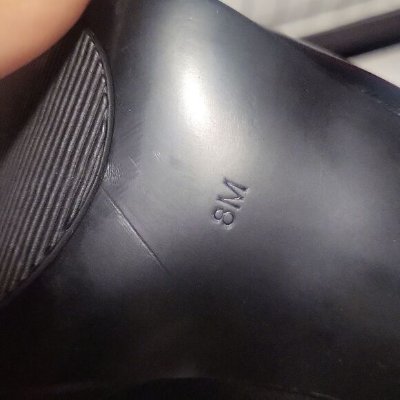 Nine West Rocha black leather almond toe slip on platform heels 8M - Picture 8 of 17